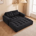 thumbnail image 5 of Leumius 2 Seater Modular Corduroy Sofa with Chaise Lounge,2-in-1 Boneless Convertible Floor Couch,Lazy Double Sofa with Armrest for Living Room Bedroom Apartment Game Guest Room,Black, 5 of 11