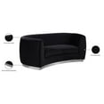 thumbnail image 5 of Pemberly Row Modern / Contemporary Black Finish Velvet Loveseat, 5 of 8