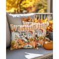 thumbnail image 4 of Decorative Throw Pillow Covers 18x18 Inch Set of 2 Pumpkin Cat Fall Decor Pillow Cases for Couch, Sunflower Berry Orange Plaid Cushion Case for Living Room Bedroom Bed Car Chair, 4 of 9