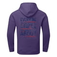 thumbnail image 6 of Men's Oversized Print Hooded Sweatshirt, BE KIND EVERYONE YOU MEET IS FIGHTING A BATTLE YOU KNOW NOTHING ABOUT Flag Letter Graphic Long Sleeve Loose Fit Hoodie,Purple,XL, 6 of 6