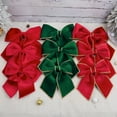 thumbnail image 4 of Christmas Red Velvet Bows 14" × 11" Decorative Holiday Bows for Wreath, Garland, Tree, Indoor Outdoor Xmas Decorations, Green, Bow, 4 of 9