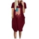 thumbnail image 1 of Vestido suelto de manga corta informal con estampado de bandera de moda de verano para mujer con bolsillo y cuello redondo Pompotops  ghjkhdj11921, 1 of 5