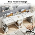 thumbnail image 5 of TribeSigns Two Person Desk with Bookshelf, 78.7 Computer Office Double Desk for Two Person,Writing Desk Workstation for Home Office,White, 5 of 6