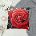 thumbnail image 2 of COMIO  Flower Throw Pillow Covers Black Red Rose Decorative Square Pillowcases for Sofa Bedroom Living Room Decor Gift (Black Red), 2 of 5