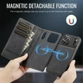 thumbnail image 3 of AutSpace For iPhone 17 Pro Max [Compatible With MagSafe] 2-in-1 Detachable Wallet Case Magnetic Flip Cover Multi-Card Slots Pocket PU Leather Flip Shockproof Phone Case,Black,For iPhone 17 Pro Max, 3 of 7