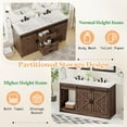 thumbnail image 5 of Merluxy 61" Farmhouse Double Bathroom Vanity with Sink Combo, Dual Basin Bathroom Storage Cabinet, Large Double Bath Vanity Sink Set, Rustic Brown, 5 of 10