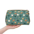 thumbnail image 5 of Bingfone Flowe Rooster Print Leather Makeup Bag, Portable Hand-held Zipper Female Cosmetic Bag Toiletry Bag, Suitable for Home and Travel, 5 of 6