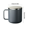 thumbnail image 6 of Bxaolu Travel Coffee Mug with Lid, Insulated Tumbler with Handle, 400ML / 13.5 oz Stainless Steel Cup for Ice, Water, Tea, Gray, 6 of 7