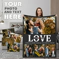 thumbnail image 3 of Custom Blanket with Photos Text, Personalized Photo Collage Flannel Throw Blanket Customized Gifts for Dad Mom Boyfriend Girlfriend Birthday Valentines Day Christmas Blankets, 3 of 5
