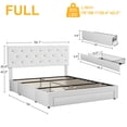 thumbnail image 2 of VECELO Full Size Upholstered Bed Frame with 3 Drawers & Adjustable Headboard, Under Bed Storage, White, 2 of 9