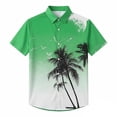 thumbnail image 3 of Mens Hawaiian Shirt Tropical Short Sleeve Button Down Shirts Summer Beach Lightweight Top Green XXXL, 3 of 5