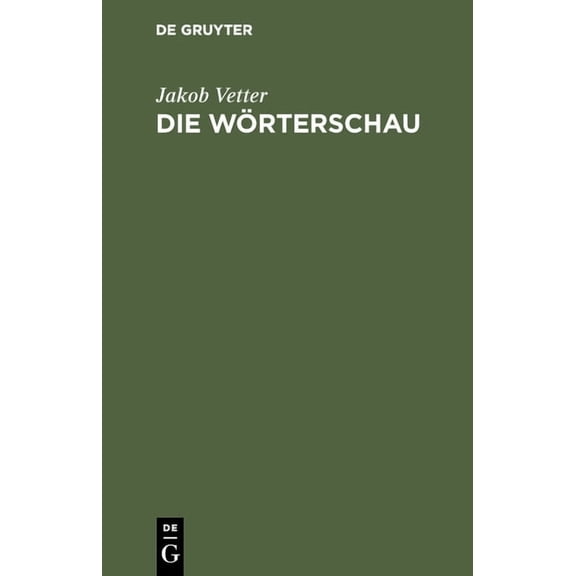 Die Wörterschau: Ein Possenspiel, (Hardcover)