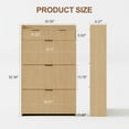 thumbnail image 4 of Modern Fluted Shoe Cabinet with 3 Flip Drawers, Slim Shoe Storage Organizer with 2 Drawers, Side Hook, Space Saving Wooden Hidden Shoe Rack Hallway Cabinet for Apartment, 4 of 9