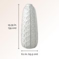 thumbnail image 2 of Mikasa White Embossed Dot Textured Ceramic Vase 6.1x6.1x15.35 Inch, 2 of 5