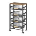 thumbnail image 1 of Carro utilitario rodante de 5 niveles, cajón extraíble multifuncional, organizador de almacenamiento de acero al carbono, gran capacidad para armario, 1 of 7