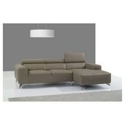 J&M Furniture A978B Italian Leather Sectional Right Facing Chaise in Burlywood
