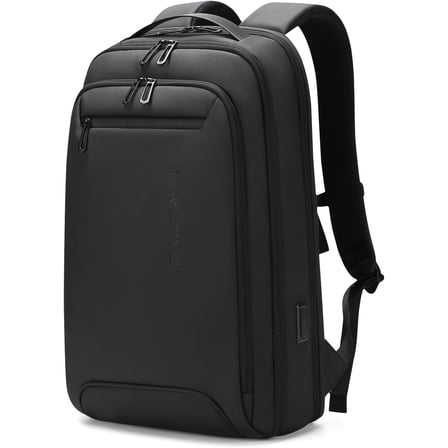 FENRUIEN Slim Business Laptop Backpack for Men, 15.6 Inch Water-Resistant Work Travel Bag with USB Charging Port, Lightweight Oxford Computer Backpack