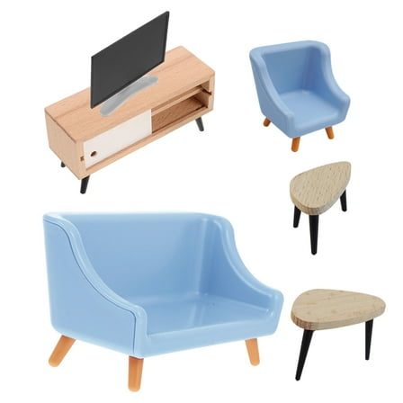 WRISTBIQUE Miniature Living Room Set Dollhouse Accessories 1Set 12x6x4in