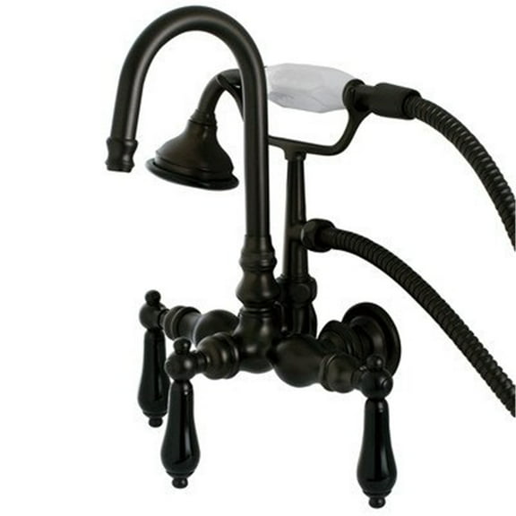 Aqua Vintage Wall-Mount Clawfoot Tub Faucets With Oil Rubbed Bronze AE7T5PKL