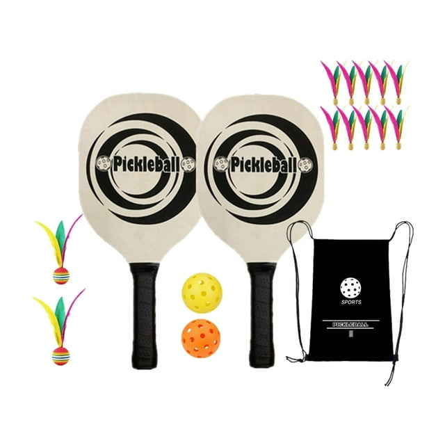 Pickleball Paddles 2 Balls Professional Wooden Pickleball Racquets for Men Women