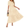 thumbnail image 1 of Vestido KIRUNDO, vestido midi floral de verano para mujer, color albaricoque, 1 of 8