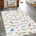 thumbnail image 2 of Spring Floral Area Rugs 3'x5', Small Throw Rugs for Living Room Bedroom, Elegant Pastoral Flowers Dragonfly Watercolor Indoor Outdoor Rug Non-Slip Low Pile Carpet Runner Reversible Floor Mats, 2 of 8