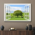 thumbnail image 2 of wall26 Canvas Print Wall Art Window View of Cows Grazing in Tree Field Nature Animals Photography Realism Rustic Scenic Colorful Relax/Calm Ultra for Living Room, Bedroom, Office - 32"x48", 2 of 5