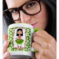 thumbnail image 2 of 3drose, Hawaiian Girl Dancer Cartoon, 15oz Two-tone Green Mug, 2 of 6
