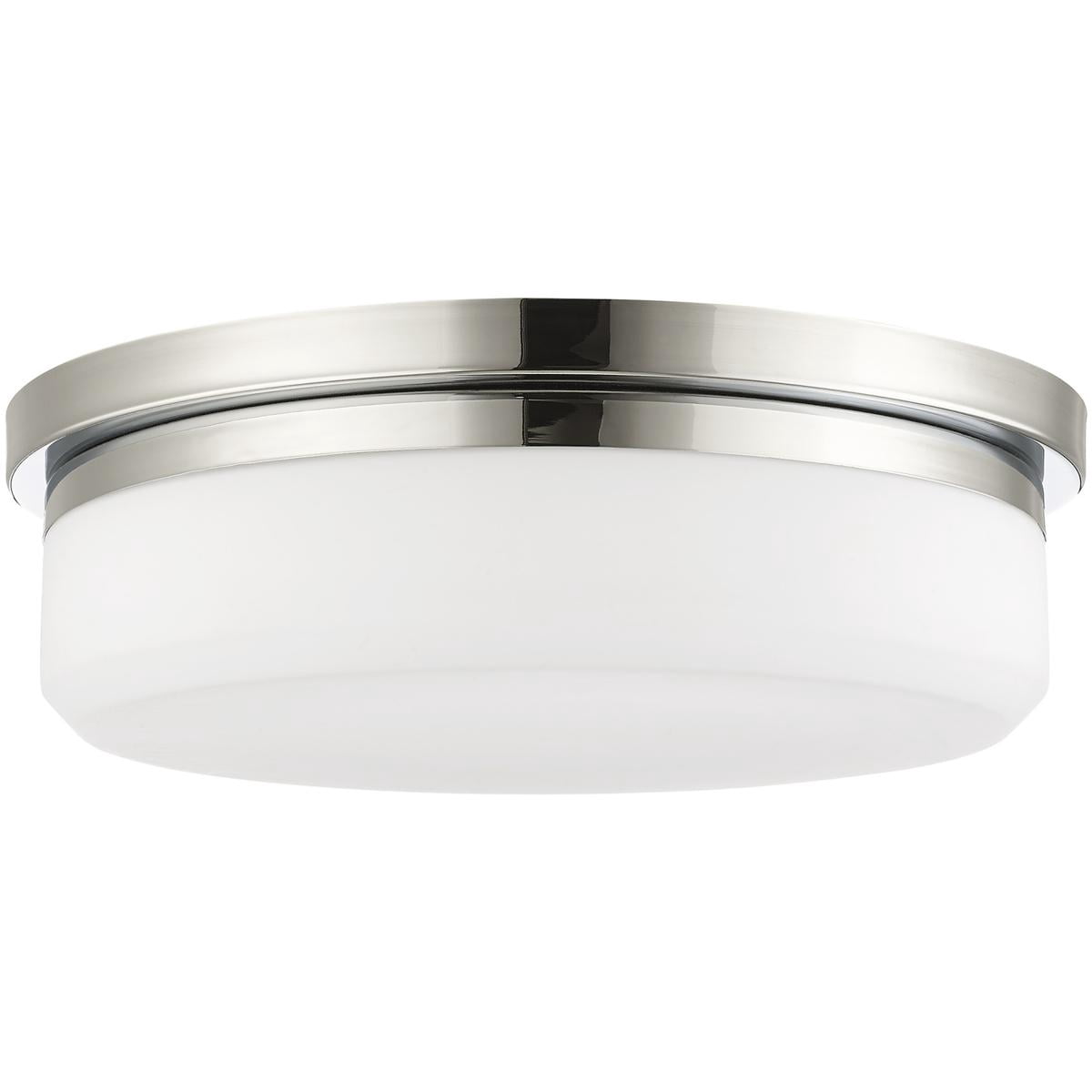 3 Light Polished Chrome Ceiling Light fixture or Wall Mount with Hand Blown Satin White Glass Shade