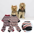 thumbnail image 5 of Long Sleeve Puppy Clothes - Striped Dog Pajamas for Keeping Warm - Perfect Four-Legged Attire for Air-Conditioned Rooms, 5 of 8