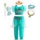 thumbnail image 1 of Disney Girls Princess Jasmine vestido de fiesta para niños disfraz Cosplay Aladdin Agic lámpara Top + Pantalones cumpleaños Halloween ropa Set3T (etiqueta 110) Gao Jinjia LED, 1 of 2