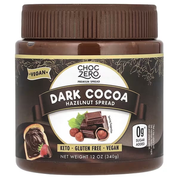 ChocZero, Keto Spread, Dark Cocoa Hazelnut, 12 oz (340 g) - Walmart.ca