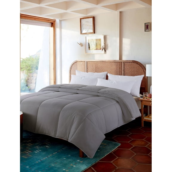 Cozy Down Comforter - Reversible - Glacier Grey - Full/Queen