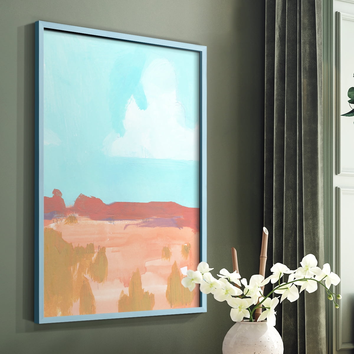 Wide Open Spaces I Framed Print in Blue Solid Wood 11 x 14 Framed Print