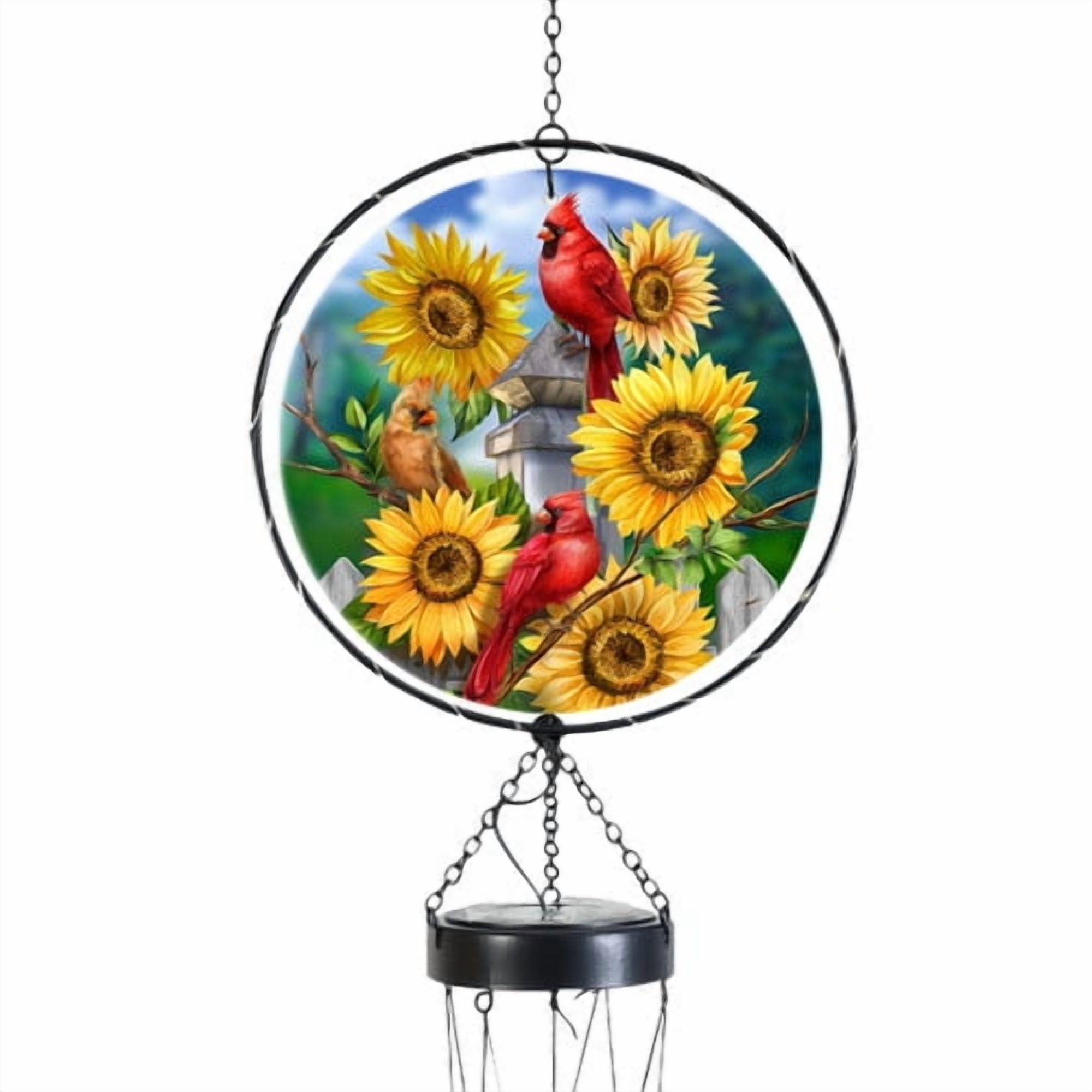 Briarwood Lane Cardinals and Sunflowers Illuminated Wind Chime