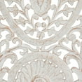 thumbnail image 5 of DecMode White Wood Handmade Intricately Carved Floral Wall Decor with Copper Accents, 5 of 8