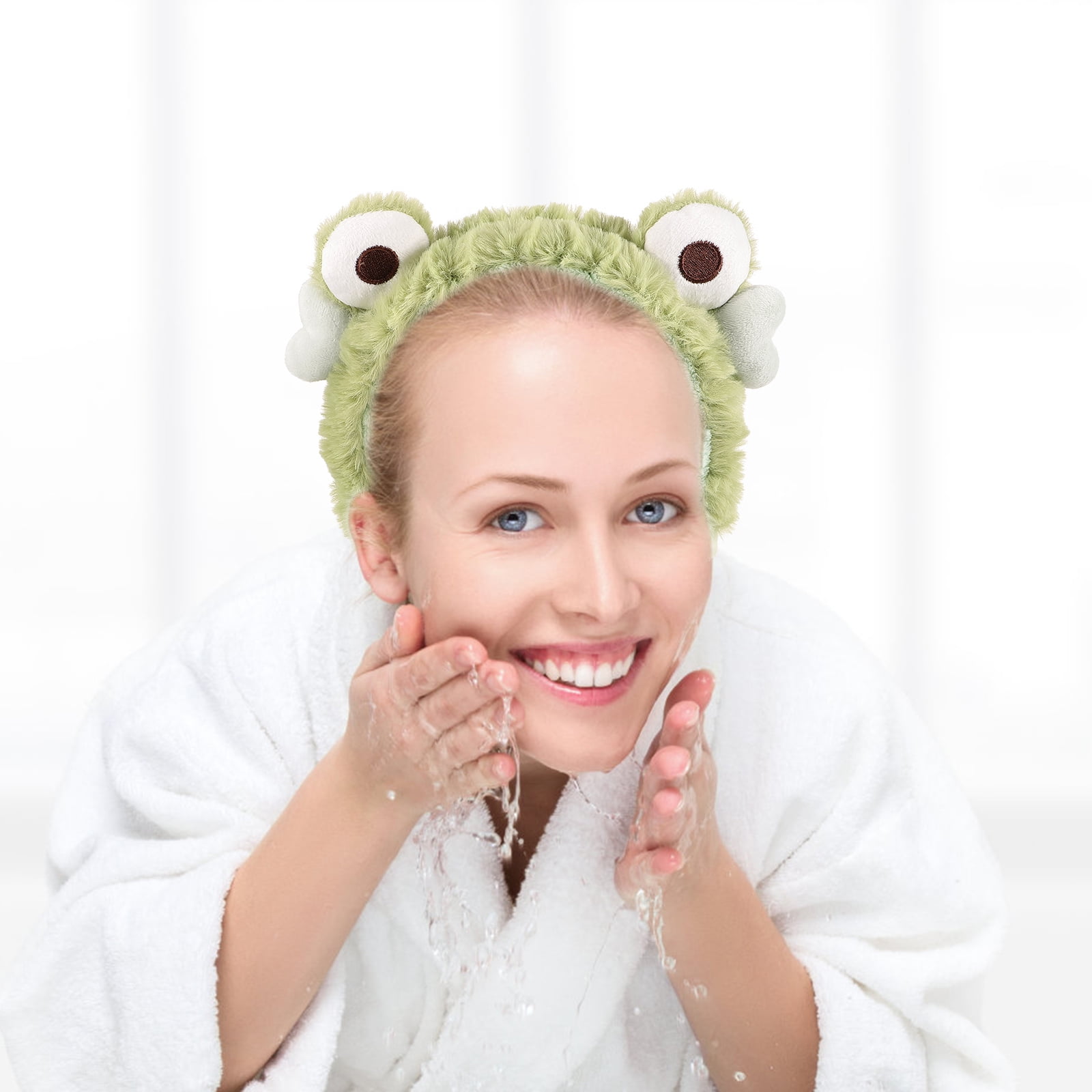 2 Stück Frosch Stirnbänder Aus Korallenfleece – Für Make-up, Duschen & Sport