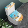 thumbnail image 3 of HELLHERO Starfish Elastic Fabric Toilet Lid Dust Cover Set, Adjustable, Stretch 17"x21" Elastic Edge, Machine Washable, Stylish Gifts, 3 of 8