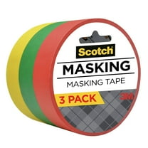 Scotch Expressions Masking Tape, .94 in x 20 yd, 3 Rolls/Pack, Red, Yellow, Green (3437-3PRM)