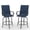 Blue, variant on Set of 2 Outdoor Swivel Bar Stools, All-Weather Bar Patio Chairs with High Back & Armrest, 360° Swivel Tall Barstools for Patio, Backyard