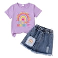 thumbnail image 4 of Rotm Toddler Girl Outfit Toddler Baby Girl Summer Clothes Ribbed Knit Cotton Cute Summer Outfits Short Sleeves 2 Pieces Shorts Set O,3-4 Years, 4 of 4