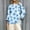 Sky Blue, variant on Womens Spring Tops Baseball Print Round Neck 3/4 Sleeve Cotton Tee Oversized Tshirts for Women
