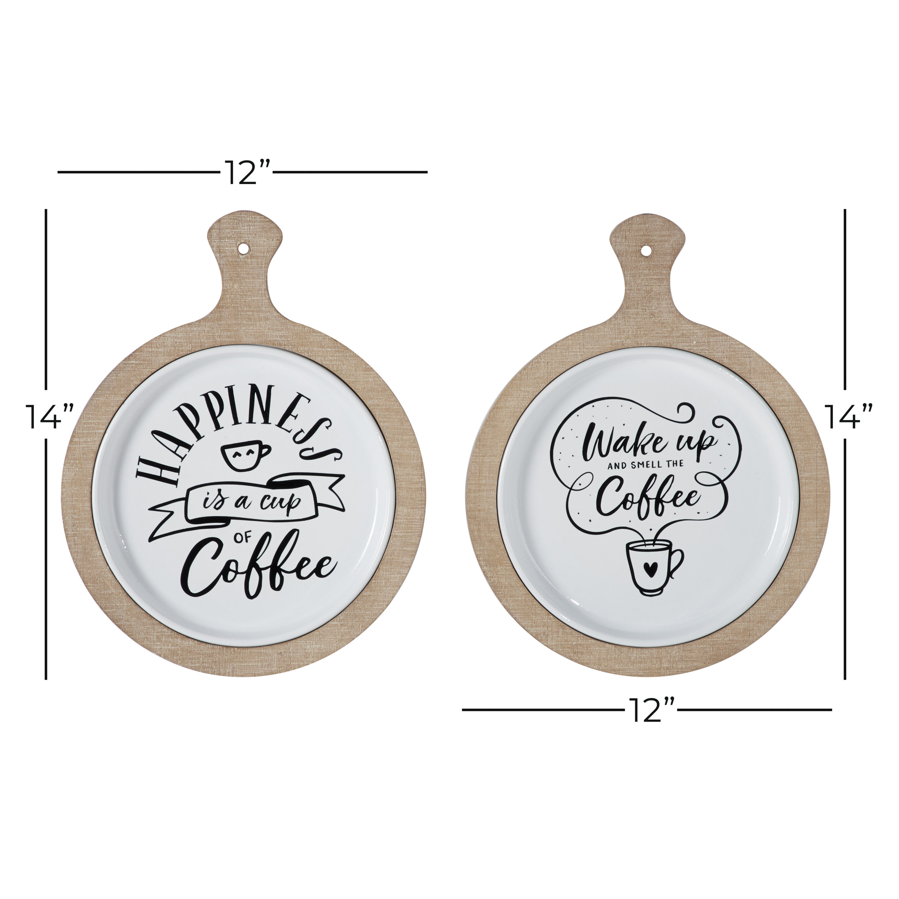 DecMode Indoor White Metal Farmhouse Wall Decor, Set of 2