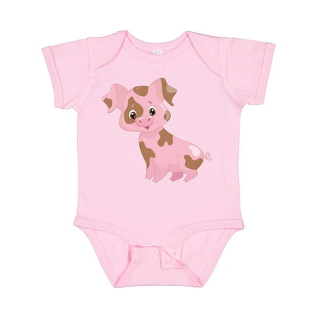 

Inktastic Cute Smiling Pig with Mud Splatter Gift Baby Boy or Baby Girl Bodysuit
