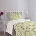 thumbnail image 3 of Ambesonne Fruits Quilted Bedspread Set 2 Pcs, Vintage Abstract Grunge, Twin Size, Olive Green and Pale Green, 3 of 5