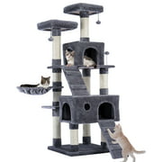 PAWZ Road 69" Cat Tree Tower with Condo and Scratching Post Gray