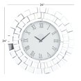 thumbnail image 3 of DecMode 2" Silver Glass Starburst Mirrored Wall Clock, 3 of 7