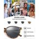 thumbnail image 4 of Retro round sunglasses for men and women polarized UV400 protection classic sunglasses (bean frame gray piece polarized lenses), 4 of 4