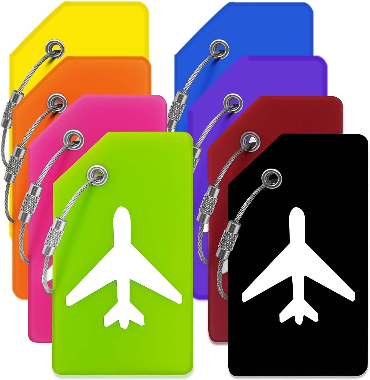 " 8Colors Luggage Tags for Suitcases with Name ID Card， Quickly Spot