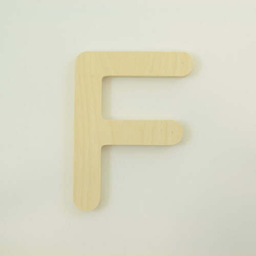 Package of 1, 14 Inch X 1" Baltic Birch "F" Wood Letters In The Gotham Rounded Font | Thick | Upper Case For Art & Craft Project, Made in USA